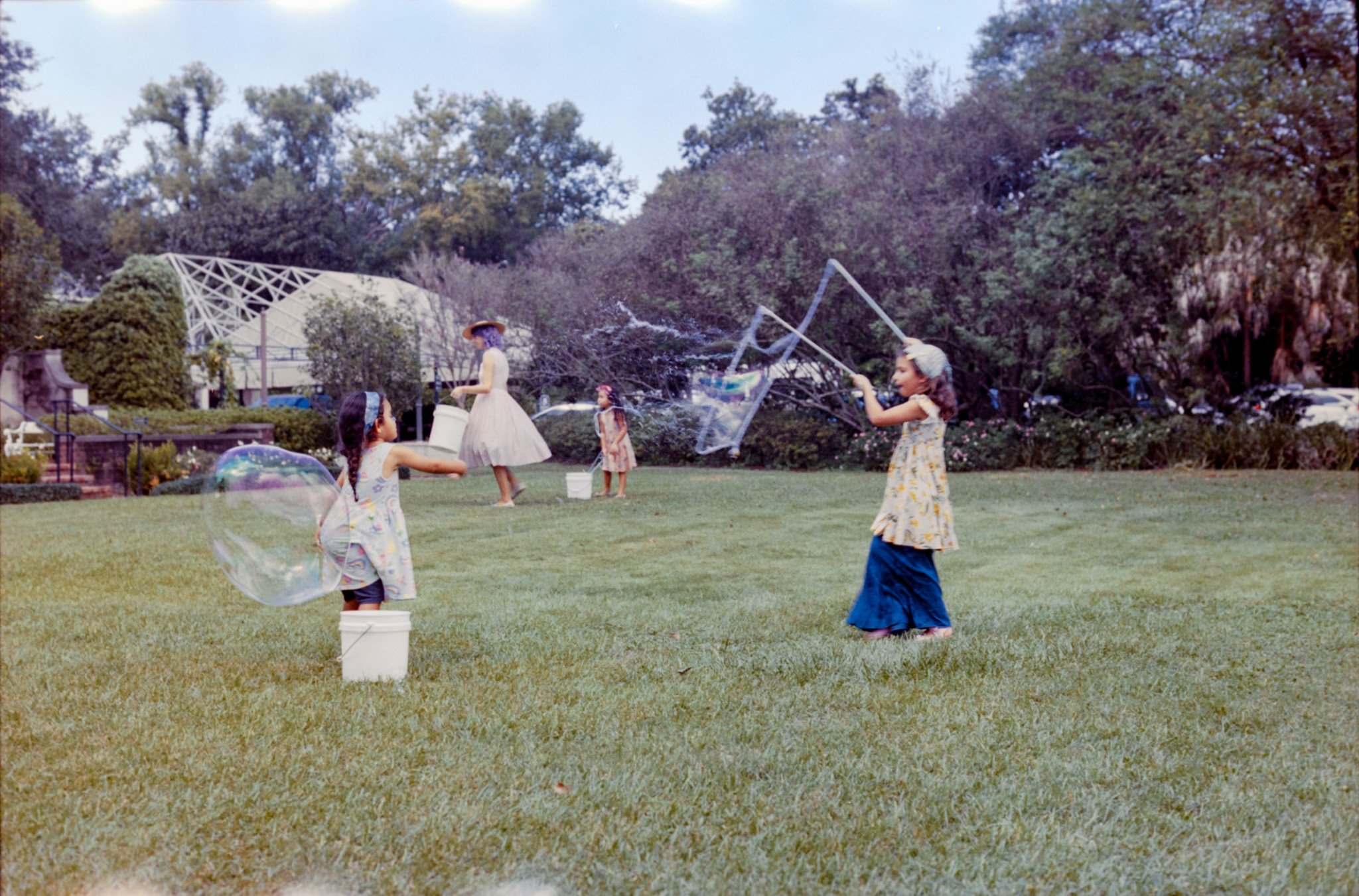 children with bubbles